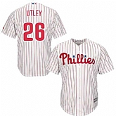 Phillies 26 Chase Utley White Cool Base Jersey Dzhi,baseball caps,new era cap wholesale,wholesale hats